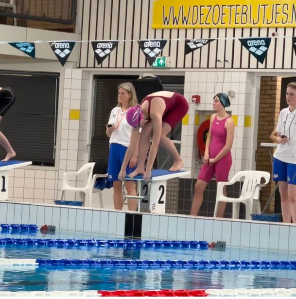 Isabelle klaar voor de start...